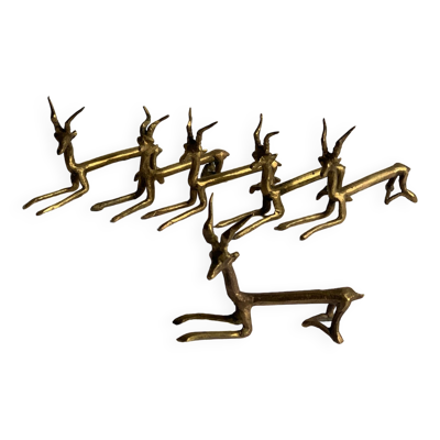 Porte couteaux antilopes laiton