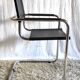 Design chair chrome metal and leather - 80s/90s
