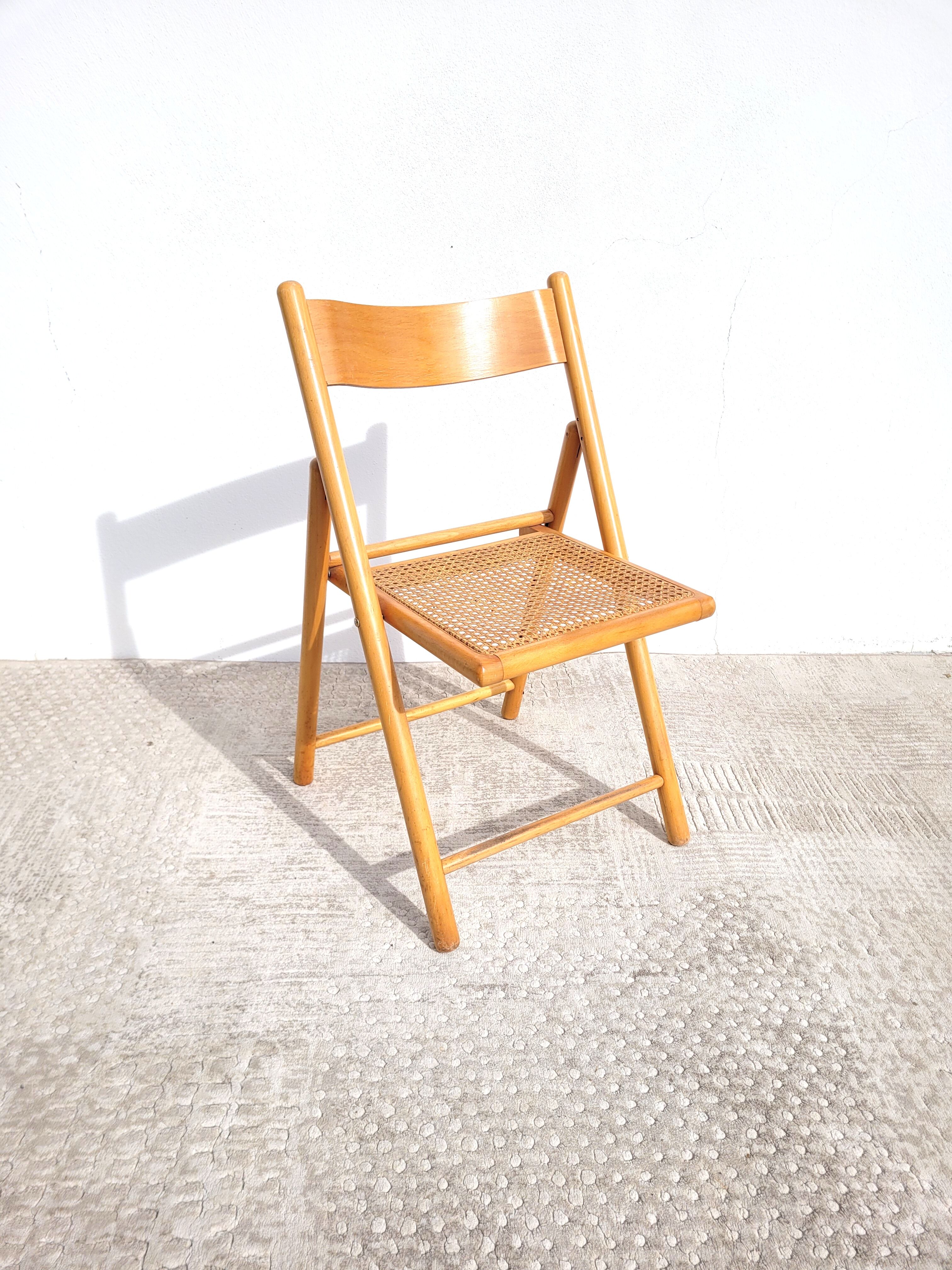 Folding chair vintage cannage 1970