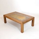 Bernard Buffat, coffee table with ceramic top, 1970s.