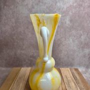 Large yellow and white blown glass pitcher from Italy – 1960s/70s