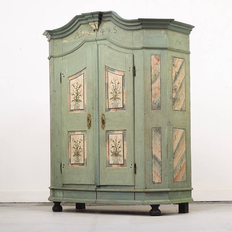 Cabinet de mariage peint d'art populaire 1849