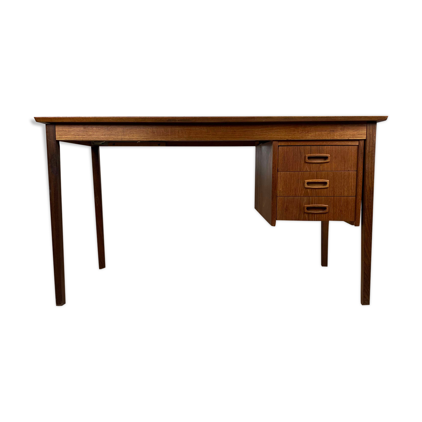Scandinavian double-sided vintage teak desk, 60s