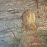 Peinture à l'huile ancienne de petite taille par Nicolai Coster 1901