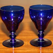 Sherry Carafe and Antique Bristol Blue Glasses