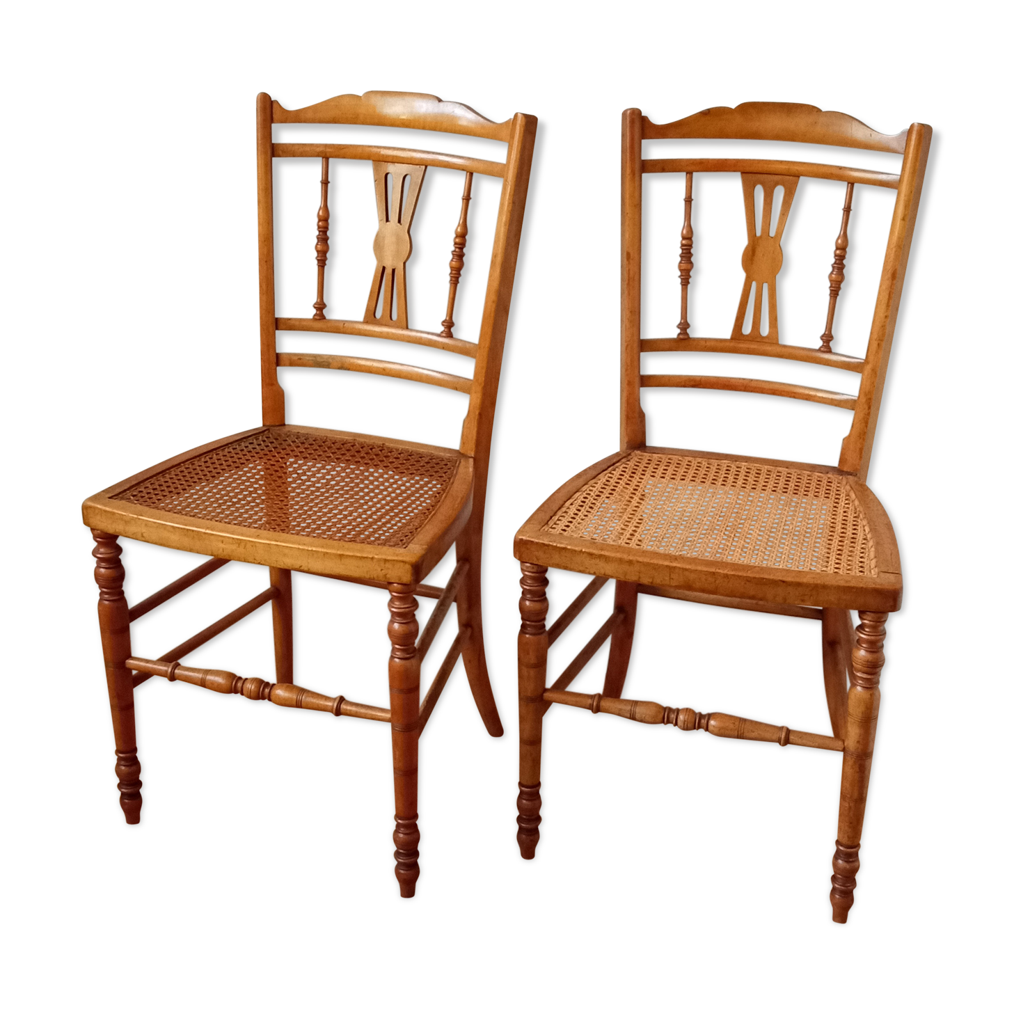 Old carved chairs in turned wood