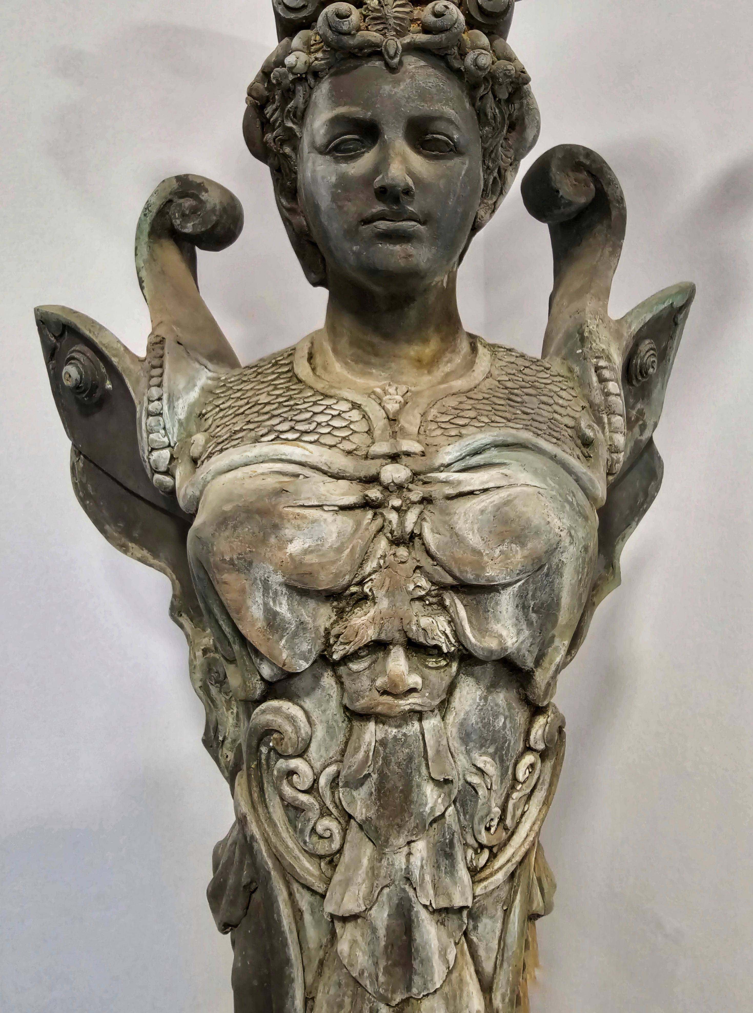 Empire style bronze jardinières, bronze and marble, 1805
