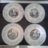 Set of four talking plates from Gien