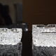 Pair of ashtrays, cut crystal glass, bohemia in the 1960's