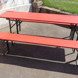 Brewery table + 2 benches