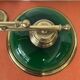Lighting, billiard chandelier in brass and opaline