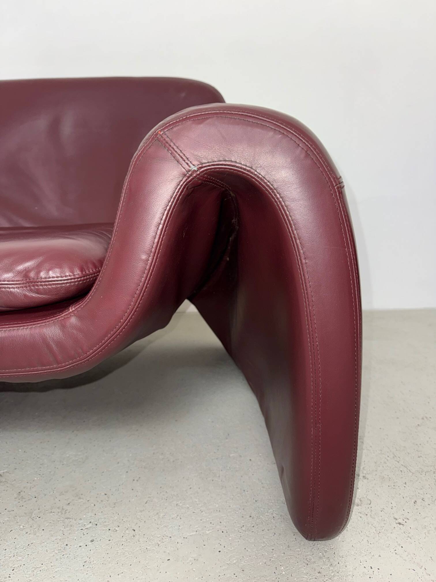 Sculptural Leather Lounge Chair by Cinova, Italy 1970s
