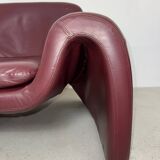 Sculptural Leather Lounge Chair by Cinova, Italy 1970s