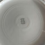 Hollow serving dish in limoges porcelain flower baskets, fruits - early 20th