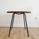 Pair of armchairs and vintage coffee table straw, wood and metal