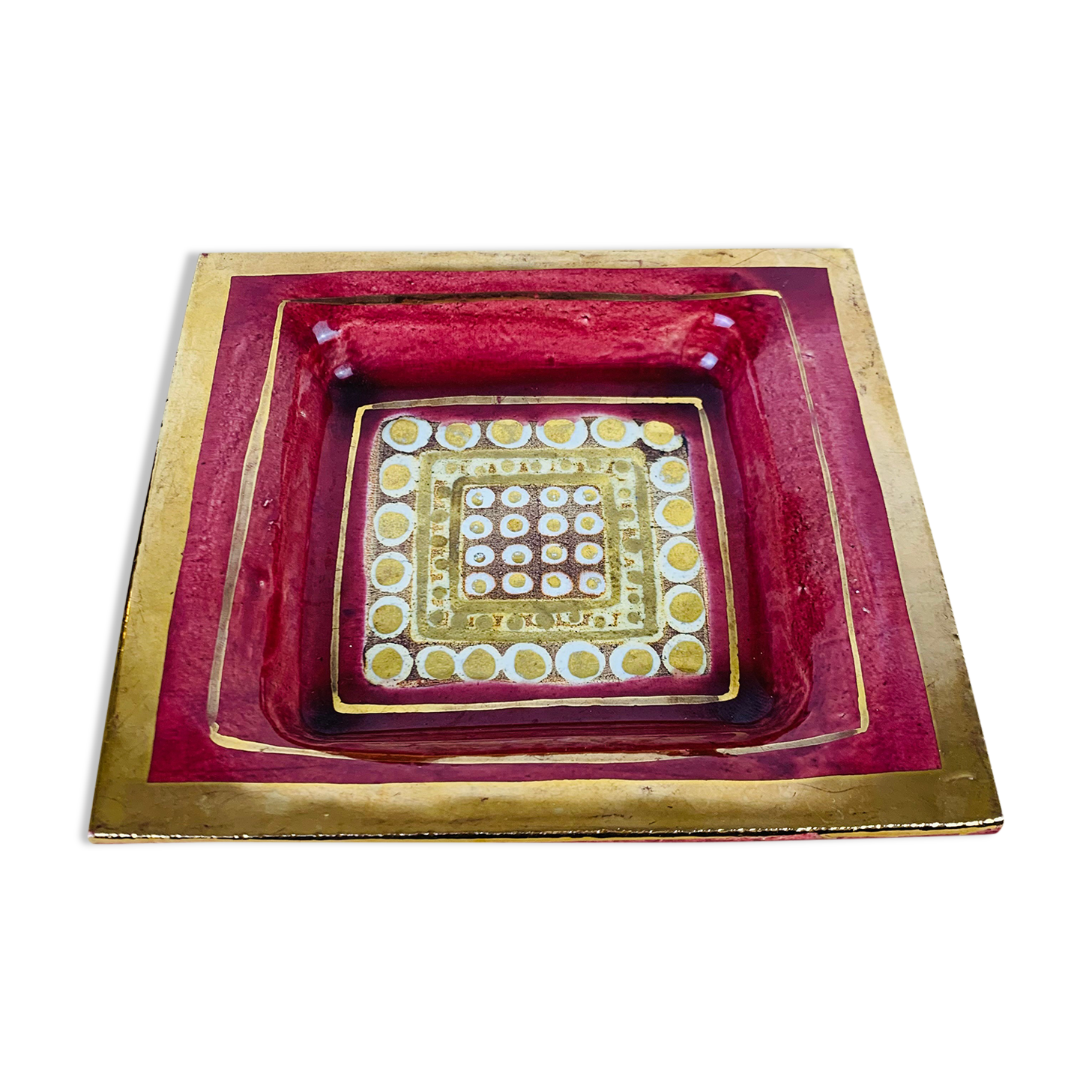 Empty pocket Georges Pelletier red and gold ceramic