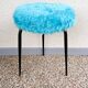 Tabouret moumoute bleue