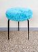 Blue fur stool