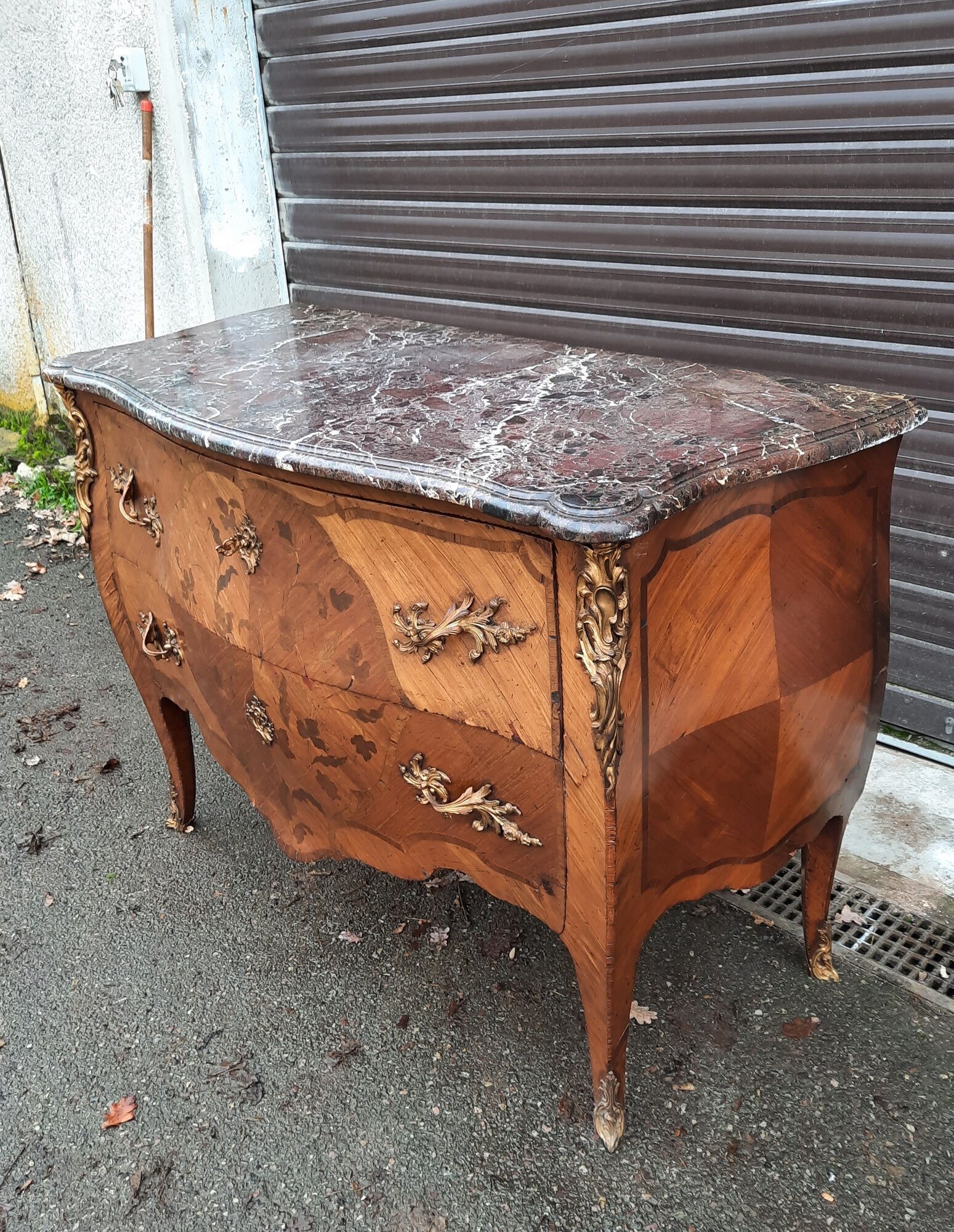 Louis XV style chest of drawers stamped "Gouffe"