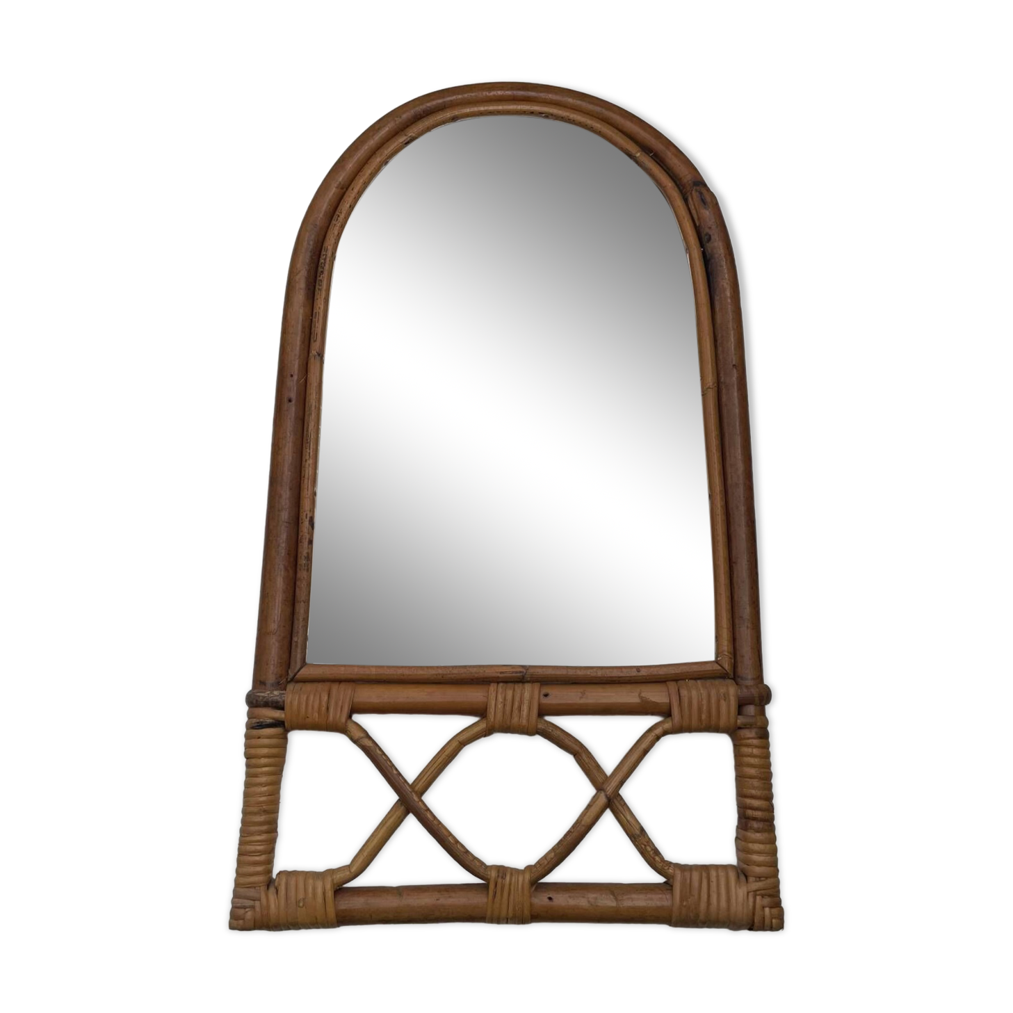 Miroir vintage en bambou