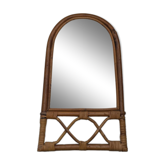 Miroir vintage en bambou