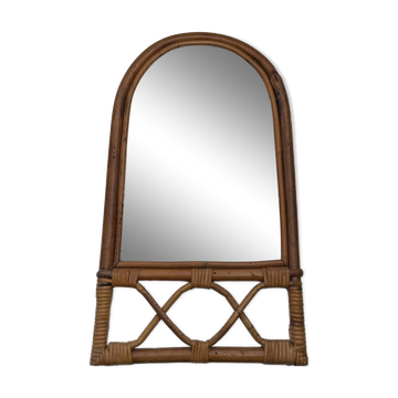 Miroir vintage en bambou