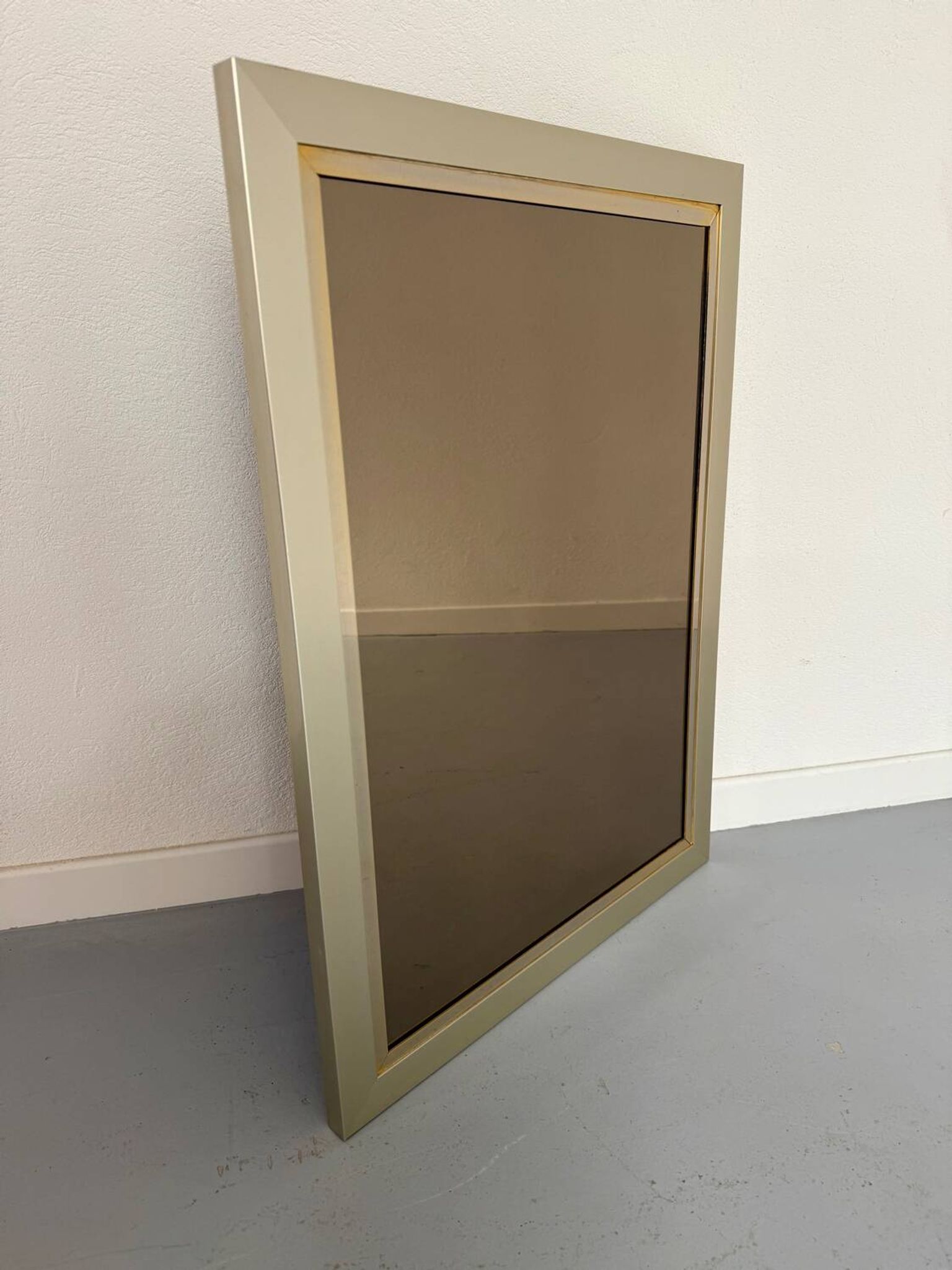 Old Belgo Chrome mirror bronze glass design from the 70s vintage