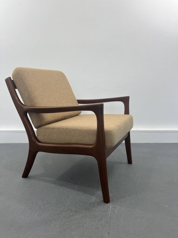 Chaise longue vintage en teck, Danemark, années 1960.