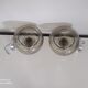 Pair of vintage chrome wall lights with smoked glass globe