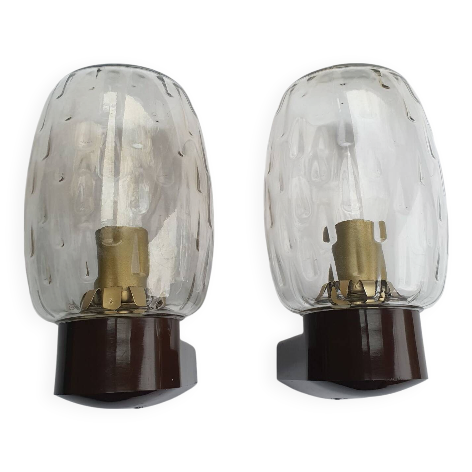 Pair of vintage RZB bathroom wall lights from the 70s in Germany