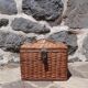 Wicker basket with padlock