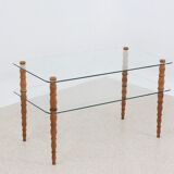 Table basse italienne à double étagère des années 1940