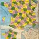 School map of france agriculture & livestock and administrative france 50s-60s
