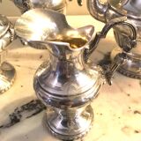 Silver-plated metal tea and coffee service in a 4-piece style.