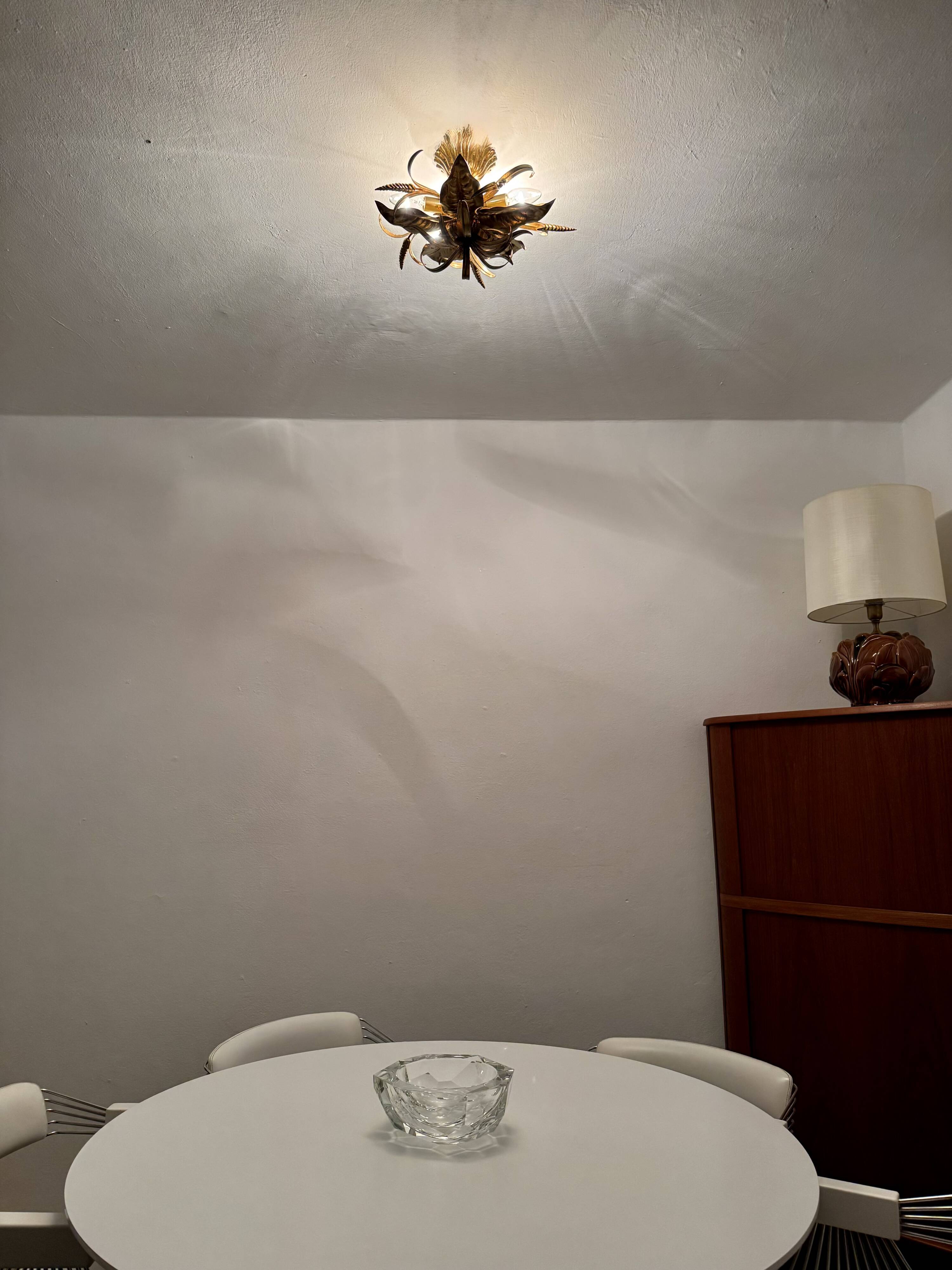 Golden Italian Hollywood Regency Chandelier by Hans Kögl
