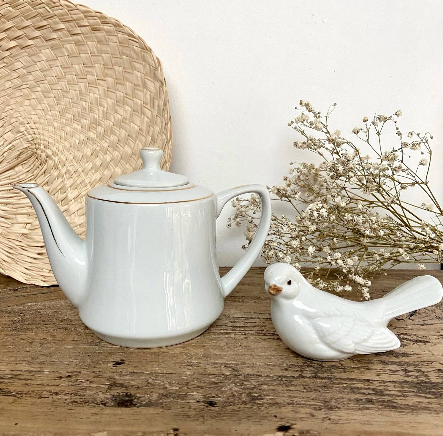 Small vintage porcelain teapot