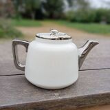 Teapot and its 4 porcelain cups Aluminite R.Frugier