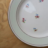 6 assiettes anciennes plates fleuries rebord mint