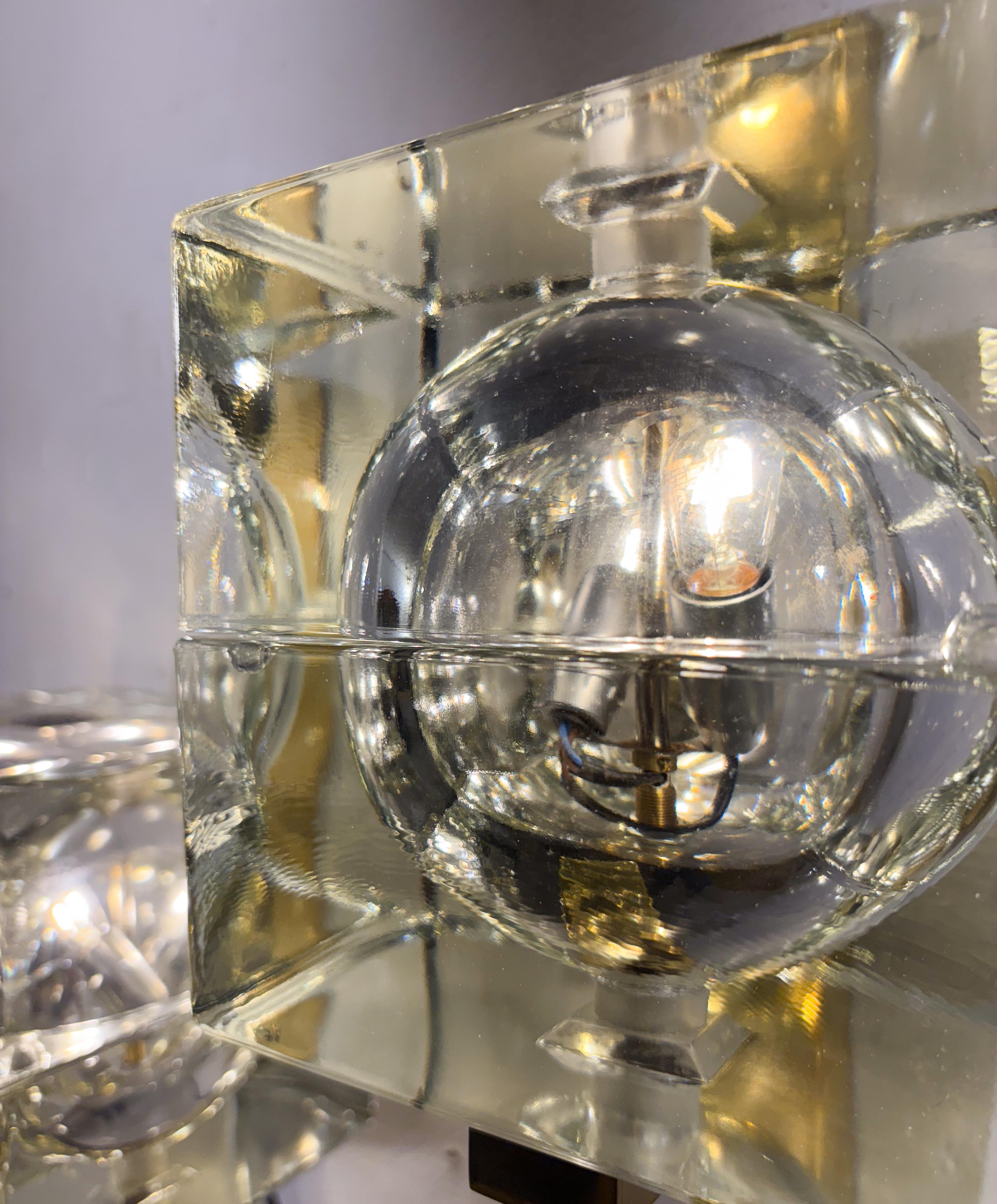 Pair of Cubosfera wall lights by Alessandro Mendini, Italy, 1960s.