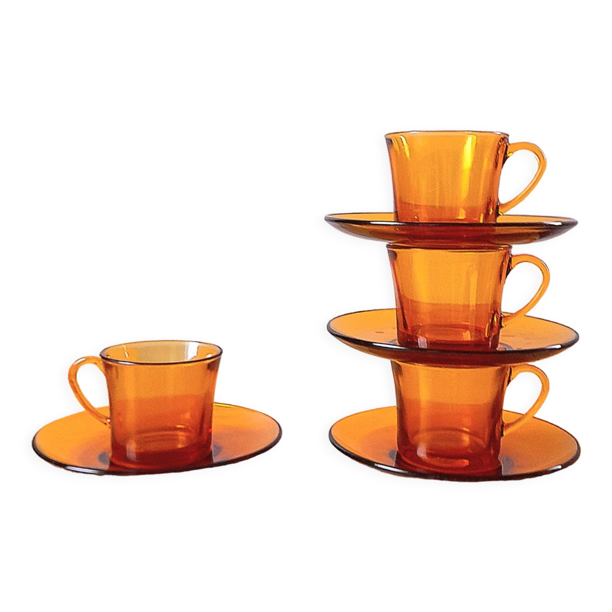 Amber coffee cups 70s