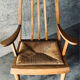 Solid wood and straw armchair, Reconstruction style, France