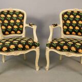 Pair of Cabriolet armchairs in Louis XV style