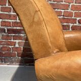 Fauteuil en cuir marron