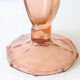 Large antique pink glass vase, molded glass, vintage French, authentic