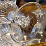 6 chiseled glass foot glasses