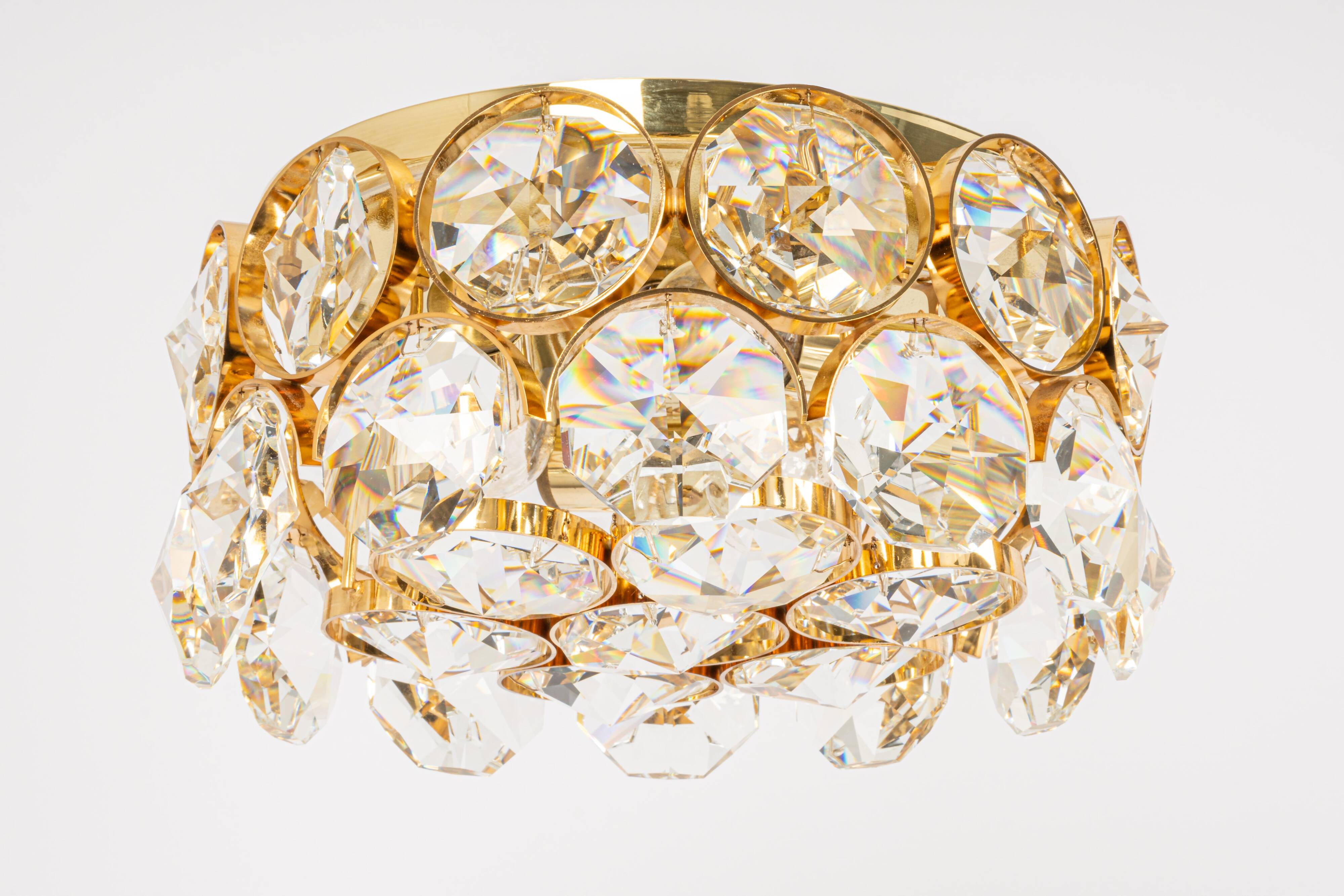 Recessed ceiling lamp, crystal glass design Palwa, Germany, 1970s