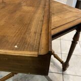 Bureau 1 tiroir en bois massif chêne pieds tournés et sculptés 89x62cm