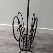 Vintage wrought iron magazine rack