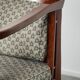 In very good condition Art Deco design dining chairs with fabric upholstery