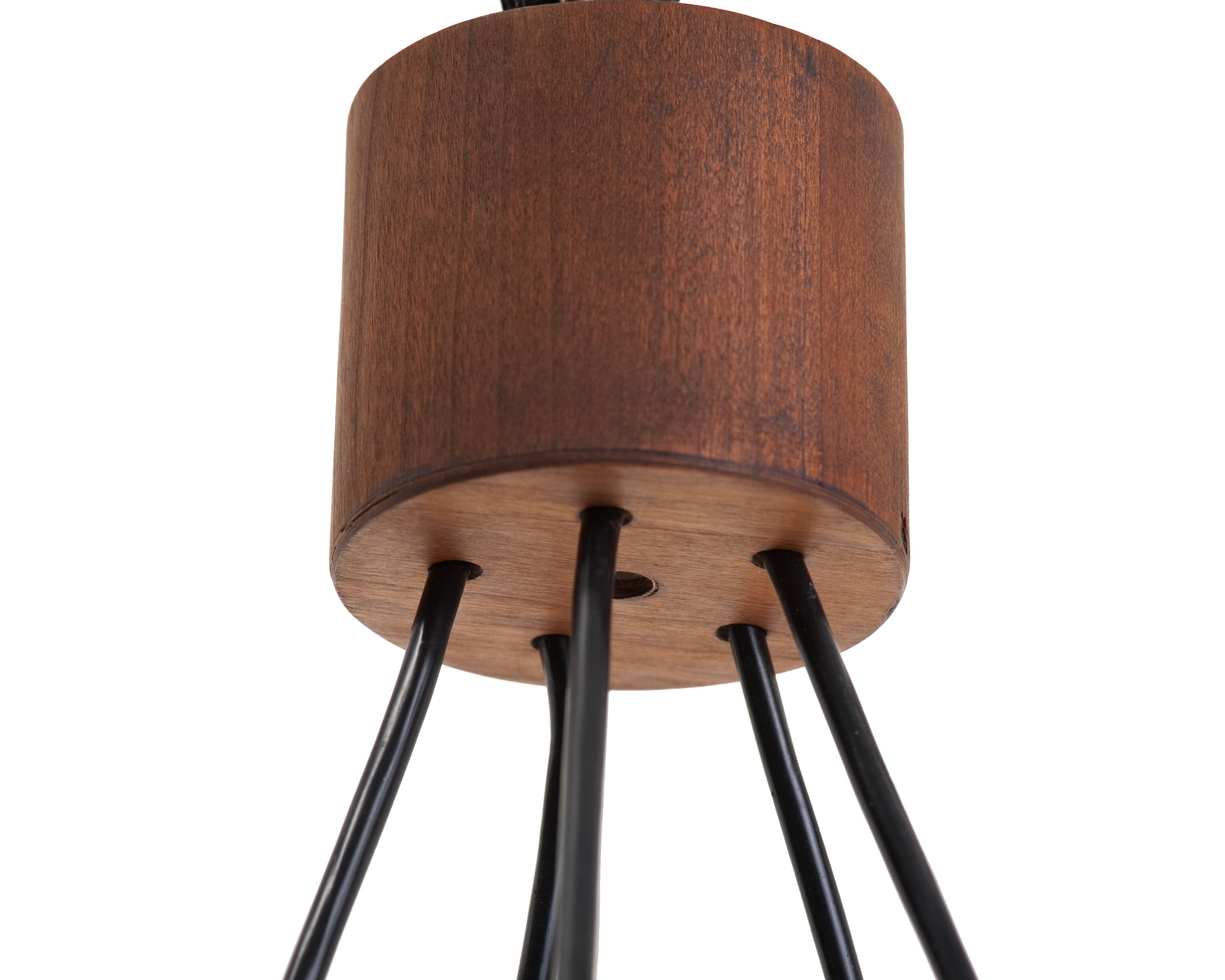 Chandelier design vintage Scandinavian teak year 60